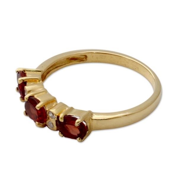 Alternate image for Gold vermeil garnet three-stone ring Ode
