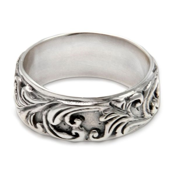 Alternate image for Leaf and Tree Sterling Silver Band Ring Flourishing Foliage