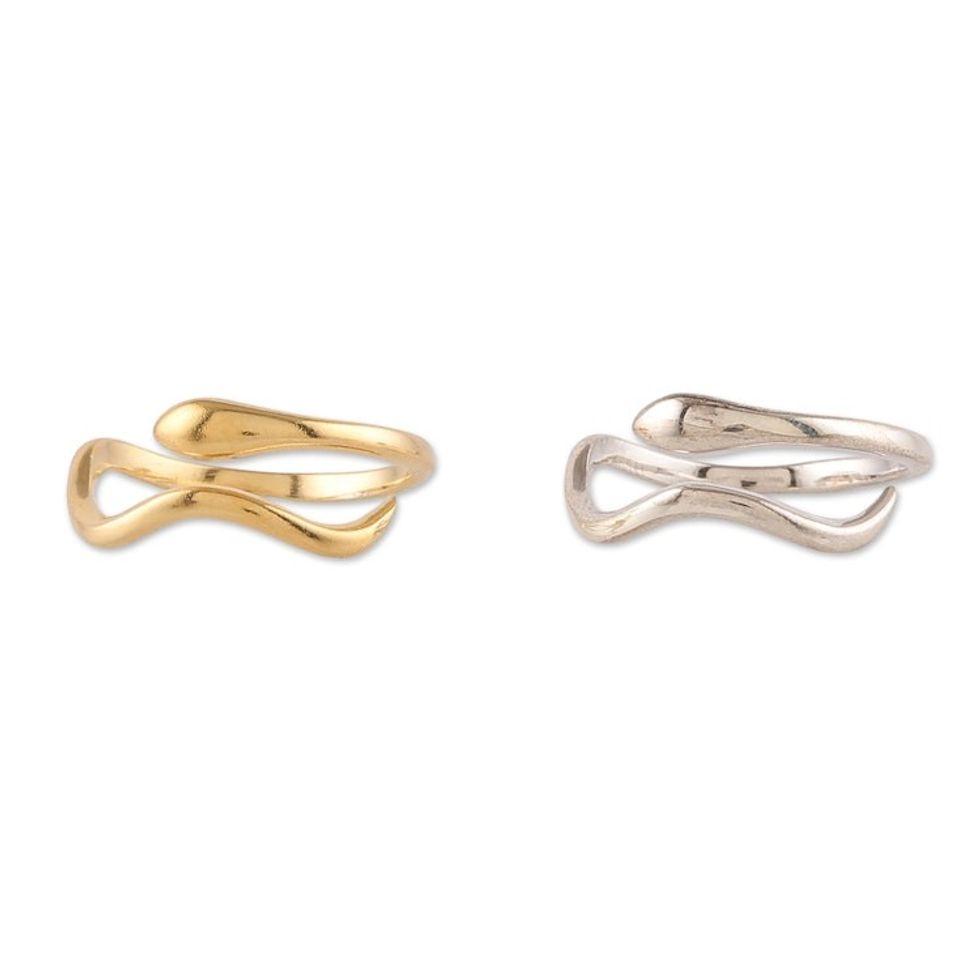 22k Gold-Plated and Sterling Silver Wrap Rings Set of 2 'Victory Nobility'