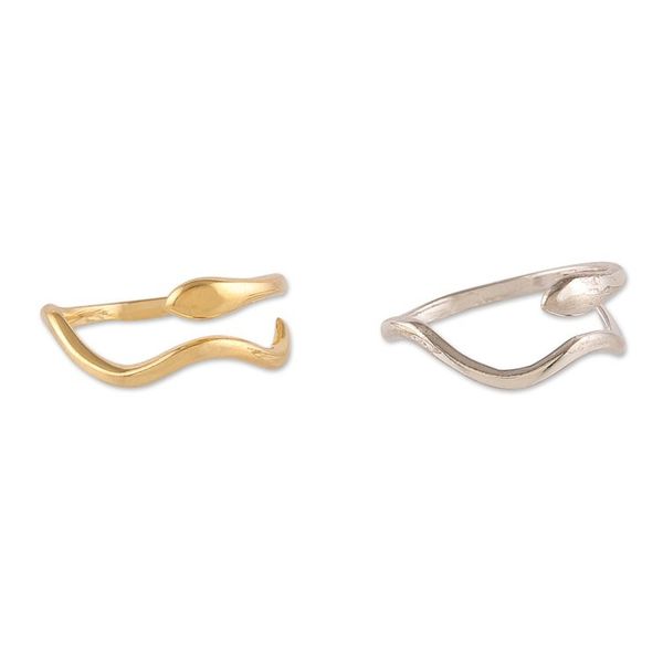 Alternate image for 22k Gold-Plated and Sterling Silver Wrap Rings Set of 2 Victory Nobility