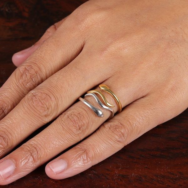 Alternate image for 22k Gold-Plated and Sterling Silver Wrap Rings Set of 2 Victory Nobility