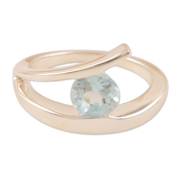 Alternate image for Sterling Silver Solitaire Blue Topaz Ring Dazzling Love