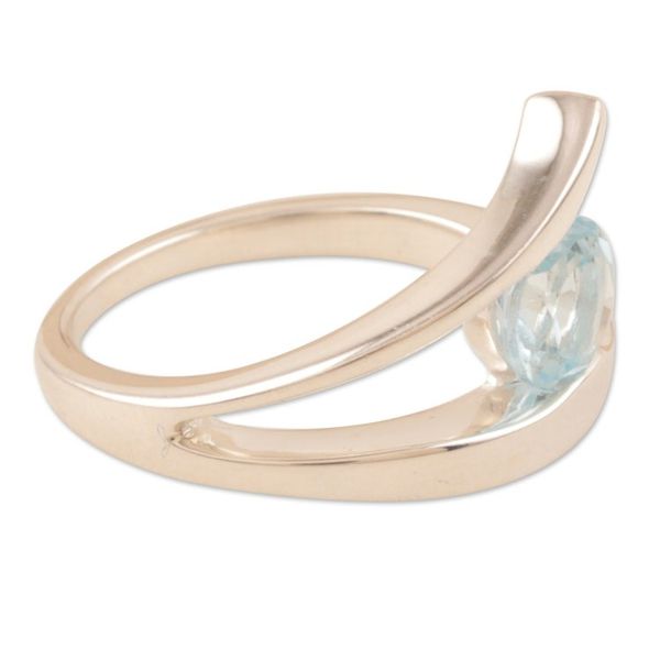Alternate image for Sterling Silver Solitaire Blue Topaz Ring Dazzling Love
