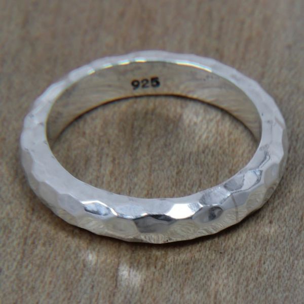 Alternate image for Handcrafted Balinese Sterling Silver Band Ring Silver Mosaic