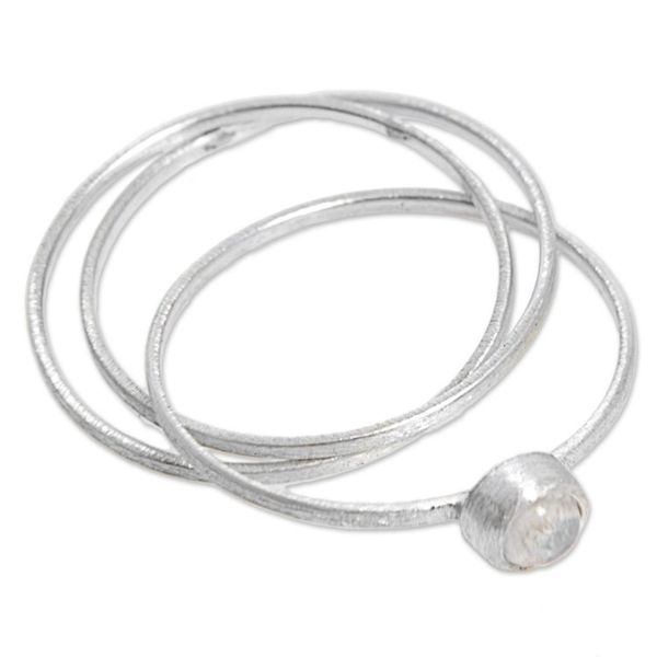 Alternate image for Rainbow Moonstone and Sterling Silver Solitaire Ring Magical Force