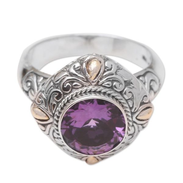 Alternate image for Artisan Crafted Amethyst Ring Purple Crush