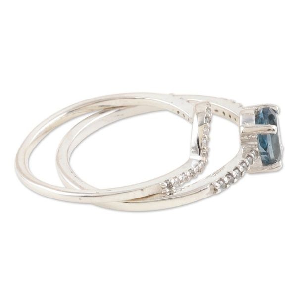 Alternate image for One-Carat London Blue Topaz Stacking Rings Set of 2 Loyalty Diadem