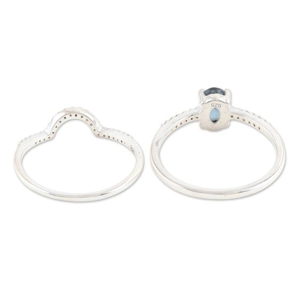 Alternate image for One-Carat London Blue Topaz Stacking Rings Set of 2 Loyalty Diadem