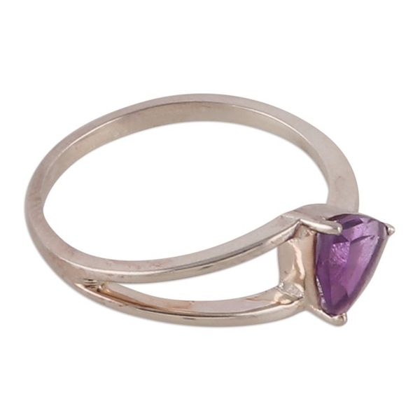 Alternate image for Triangle-Cut One-Carat Amethyst Solitaire Ring from India Wise Triangle