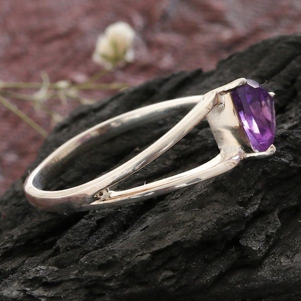 Alternate image for Triangle-Cut One-Carat Amethyst Solitaire Ring from India Wise Triangle