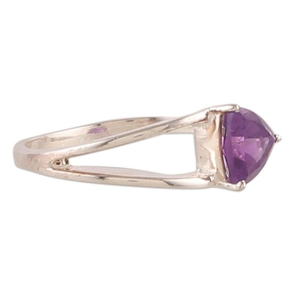 Alternate image for Triangle-Cut One-Carat Amethyst Solitaire Ring from India Wise Triangle