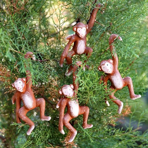 Alternate image for 4 Hand-Painted Wooden Monkey Christmas Ornaments from Bali Monkey Business