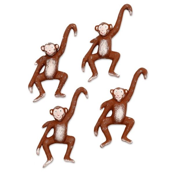 Alternate image for 4 Hand-Painted Wooden Monkey Christmas Ornaments from Bali Monkey Business