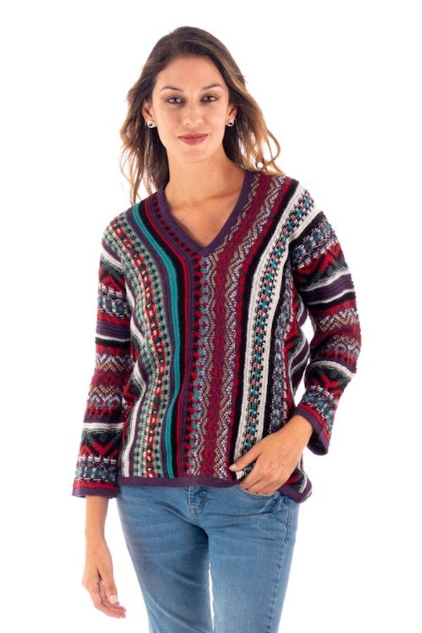 Alternate image for V-Neck Alpaca Blend Sweater with Kimono-Style Sleeves Fall Style