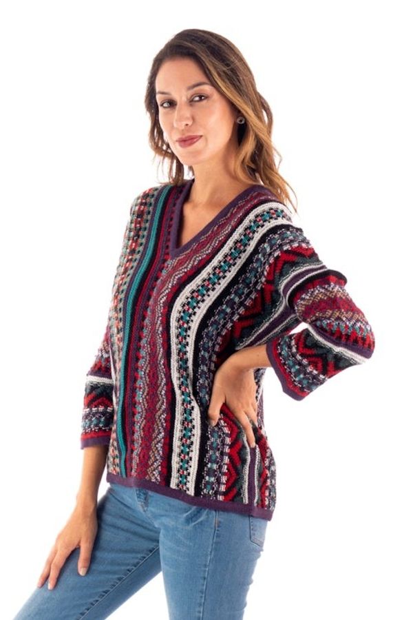 Alternate image for V-Neck Alpaca Blend Sweater with Kimono-Style Sleeves Fall Style