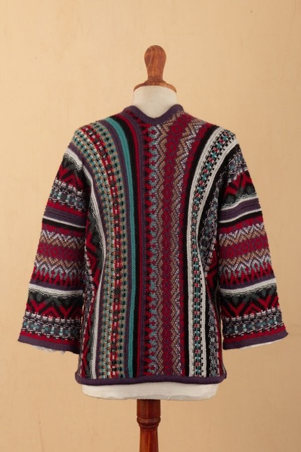 Alternate image for V-Neck Alpaca Blend Sweater with Kimono-Style Sleeves Fall Style