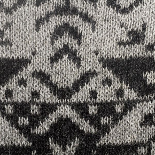 Alternate image for Mens Grey Alpaca Wool Snowflake Motif Sweater Inca Snowflake