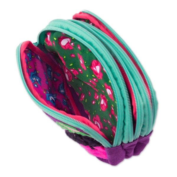 Alternate image for Cotton Blend Three-Compartment Cosmetic Toiletry Bag Lovely Llamas