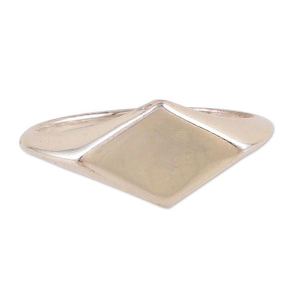 Alternate image for High-Polished Diamond-Shaped Sterling Silver Band Ring Diamond Desire