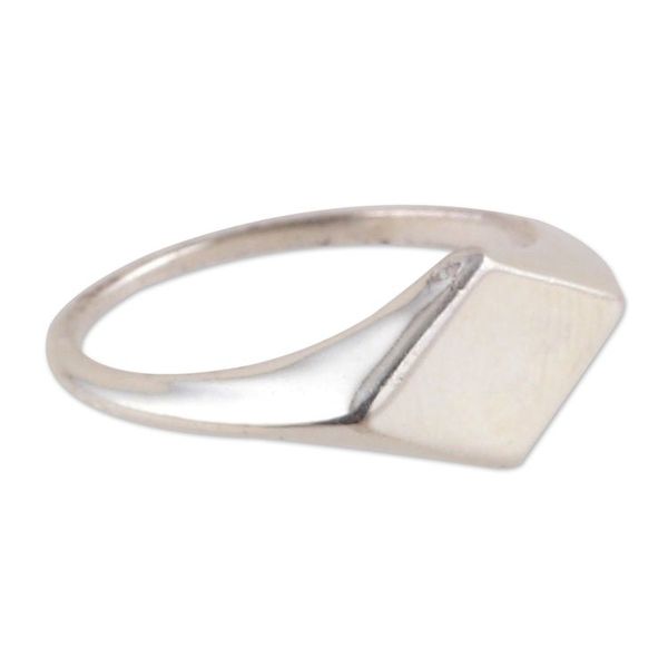 Alternate image for High-Polished Diamond-Shaped Sterling Silver Band Ring Diamond Desire