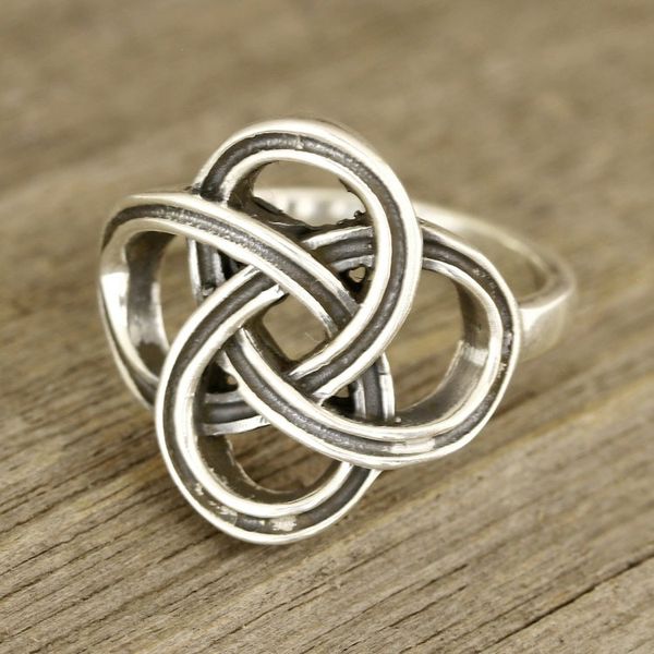 Alternate image for Celtic Sterling Silver Band Ring Crafted in India Celtic Connection