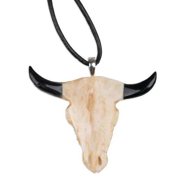 Alternate image for Adjustable Eagle-Themed Hand-Carved Cord Pendant Necklace Eagle Horns