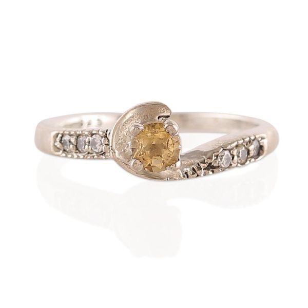Alternate image for Sterling Silver Solitaire Ring with Faceted Citrine Jewel Immortal Joy
