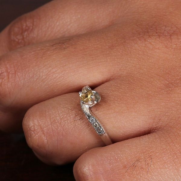Alternate image for Sterling Silver Solitaire Ring with Faceted Citrine Jewel Immortal Joy