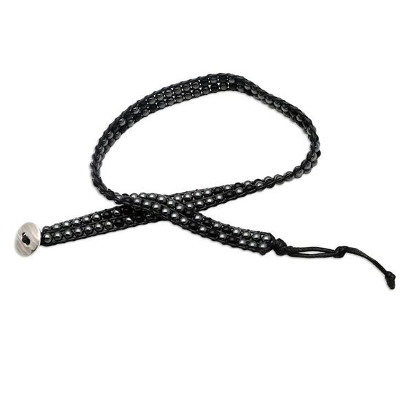 Alternate image for Handcrafted Onyx and Hematite Wrap Bracelet Dark Hour