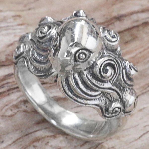 Alternate image for Sterling Silver Cocktail Ring Octopus from Indonesia Octopus of the Deep