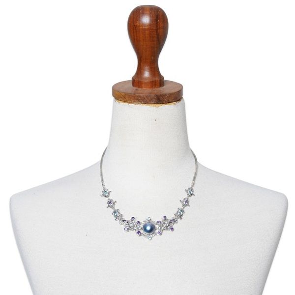 Alternate image for Blue Topaz and Cultured Pearl Pendant Necklace My Starry Love