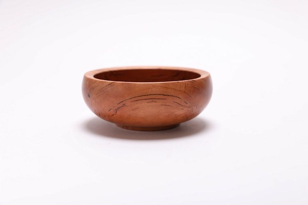 #2535 Very Small Wild Black Cherry Wooden Bowl 3 3/4" x 1 1/2"