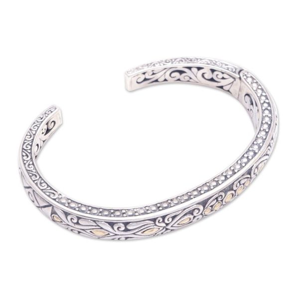 Alternate image for Handmade Cuff Bracelet with Gold Plate Accents from Bali Golden Seedling