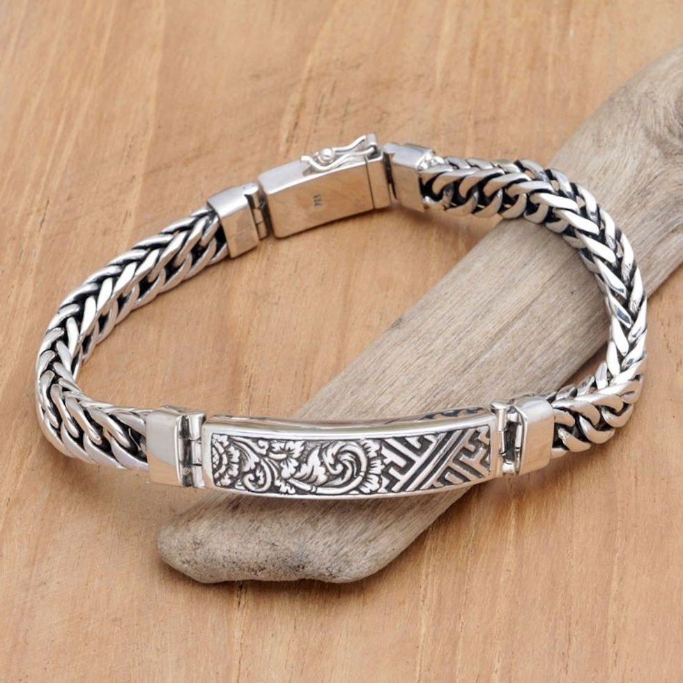 Sterling Silver Pendant Bracelet with Traditional Motifs 'Ancestral Signs'
