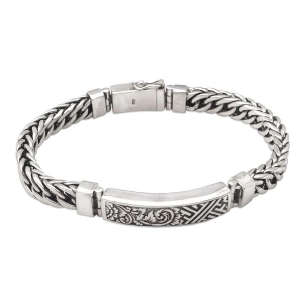 Alternate image for Sterling Silver Pendant Bracelet with Traditional Motifs Ancestral Signs