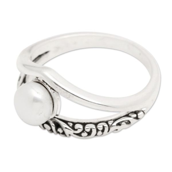 Alternate image for Balinese Modern Grey Cultured Pearl Single Stone Ring Celestial Ocean