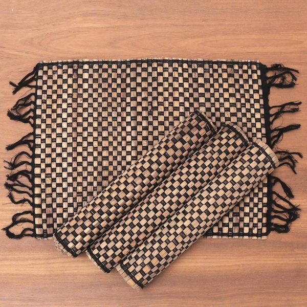 Alternate image for Woven Natural Fiber and Cotton Placemats Set of 4 Chess Set