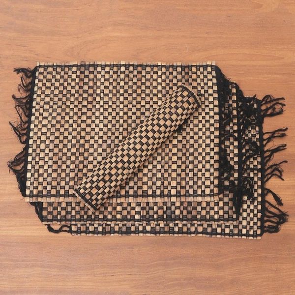 Alternate image for Woven Natural Fiber and Cotton Placemats Set of 4 Chess Set