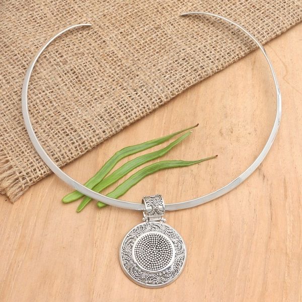 Alternate image for Hand Crafted Sterling Silver Pendant Necklace Orbit of Influence