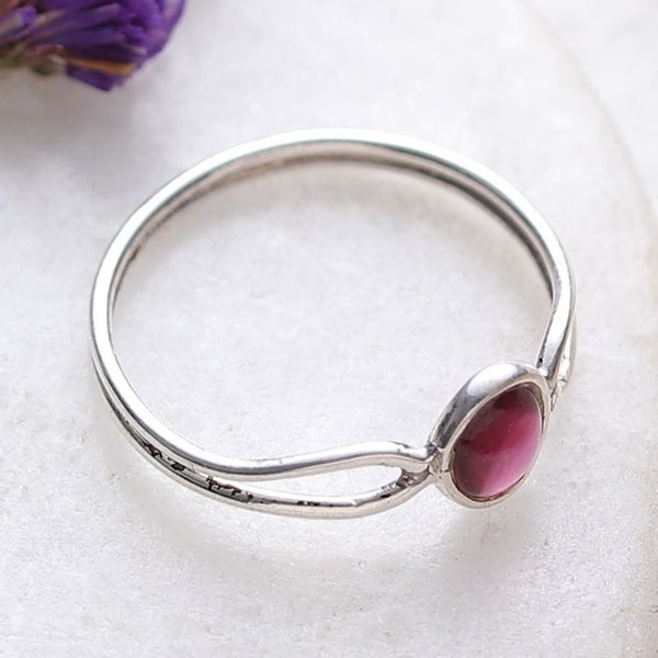 Alternate image for High-Polished Natural Garnet Single Stone Ring from India Passionate Goddess