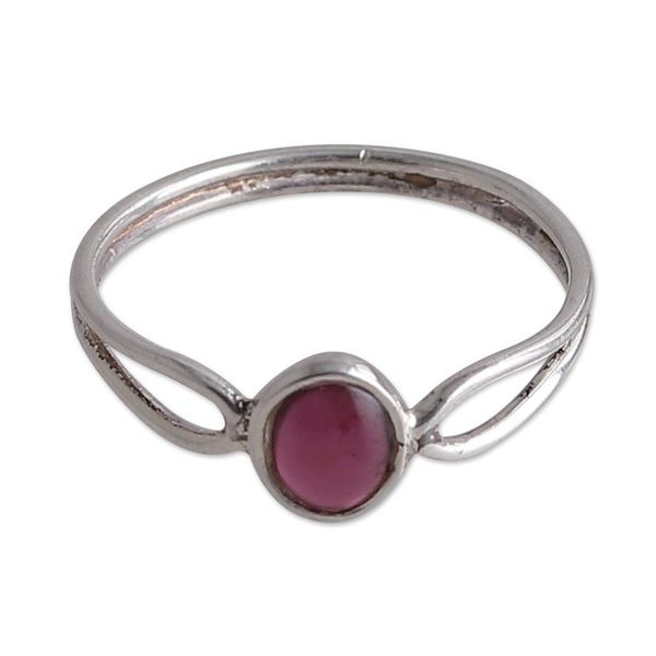 Alternate image for High-Polished Natural Garnet Single Stone Ring from India Passionate Goddess