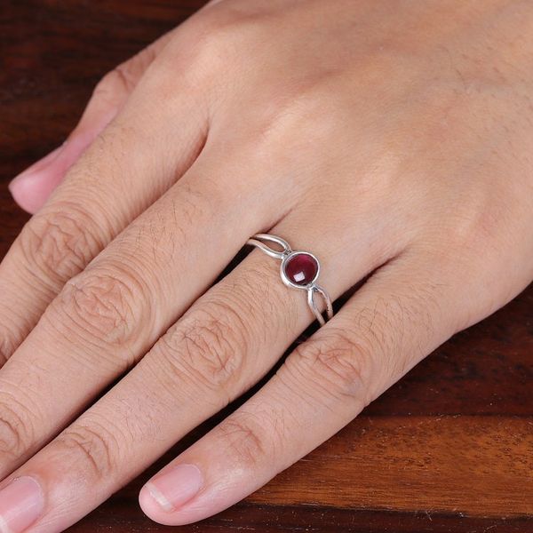 Alternate image for High-Polished Natural Garnet Single Stone Ring from India Passionate Goddess
