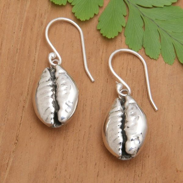 Alternate image for Polished Coffee Bean-Shaped Sterling Silver Dangle Earrings Immortal Coffee