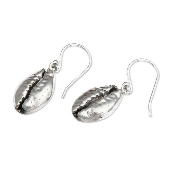 Alternate image for Polished Coffee Bean-Shaped Sterling Silver Dangle Earrings Immortal Coffee