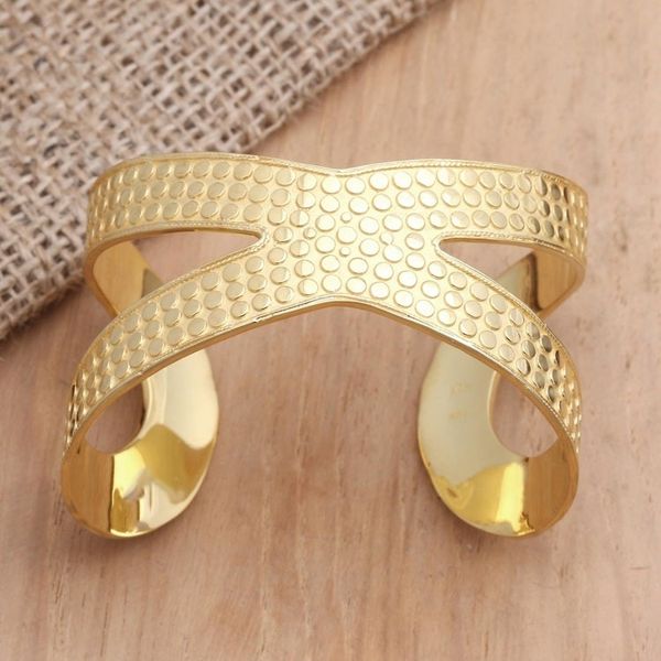 Alternate image for Hand Crafted Gold-Plated Sterling Silver Cuff Bracelet Dragon Wings in Gold