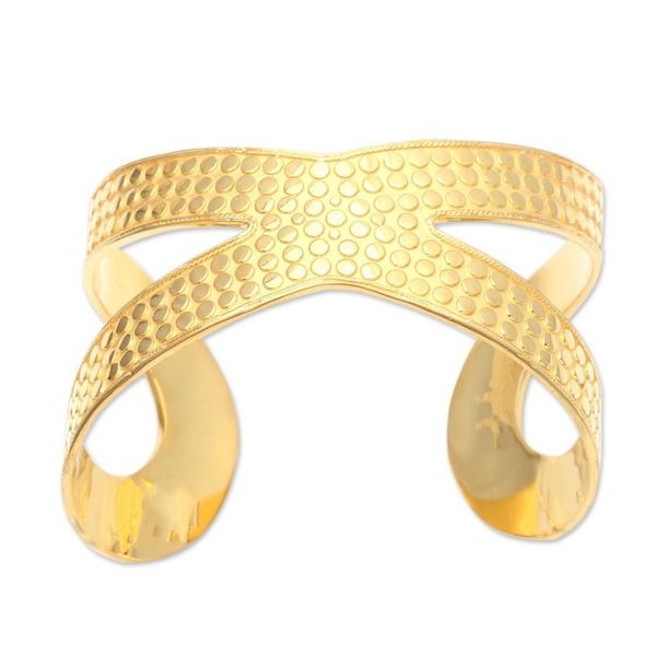 Alternate image for Hand Crafted Gold-Plated Sterling Silver Cuff Bracelet Dragon Wings in Gold