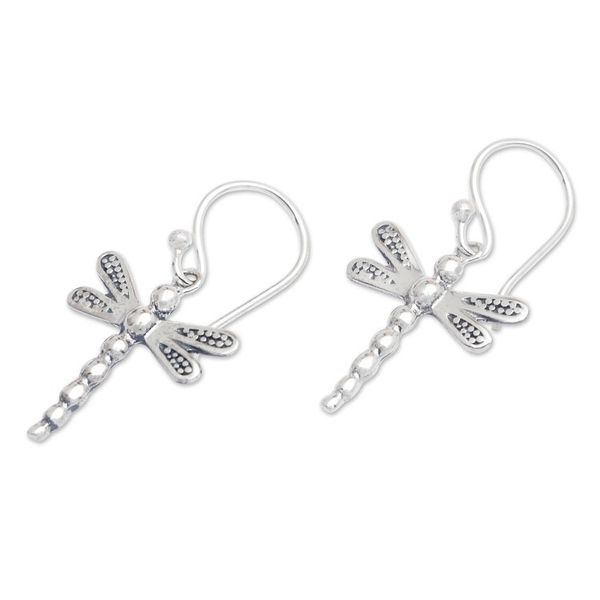 Alternate image for Inspirational Dragonfly Sterling Silver Dangle Earrings Paradise Dragonfly