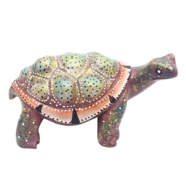 Alternate image for Handcrafted Jempinis Wood Turtle Statuette Rainbow Turtle