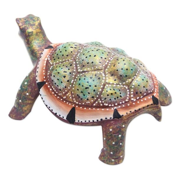 Alternate image for Handcrafted Jempinis Wood Turtle Statuette Rainbow Turtle