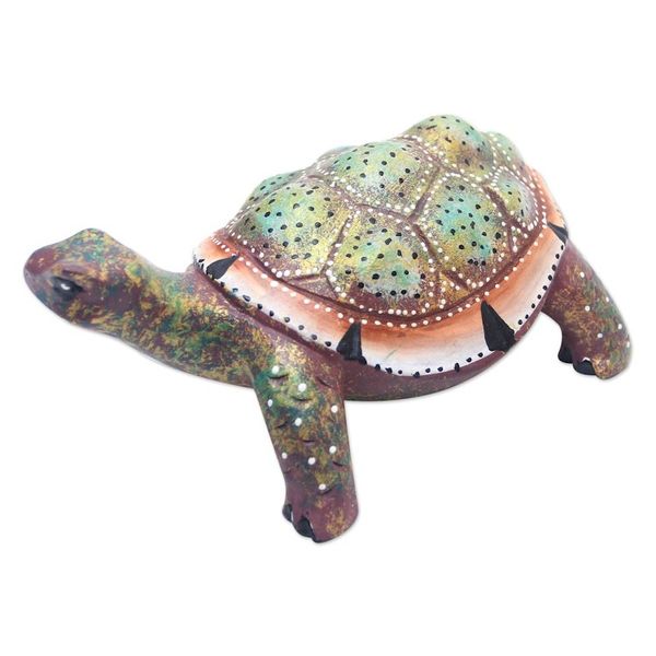 Alternate image for Handcrafted Jempinis Wood Turtle Statuette Rainbow Turtle